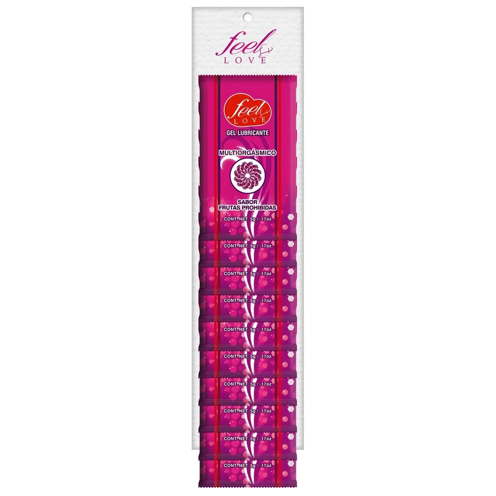 Lubricante En Sobres Multiorgásmico 5ml (FRUTAS PROHIBIDAS) Tira Con 10