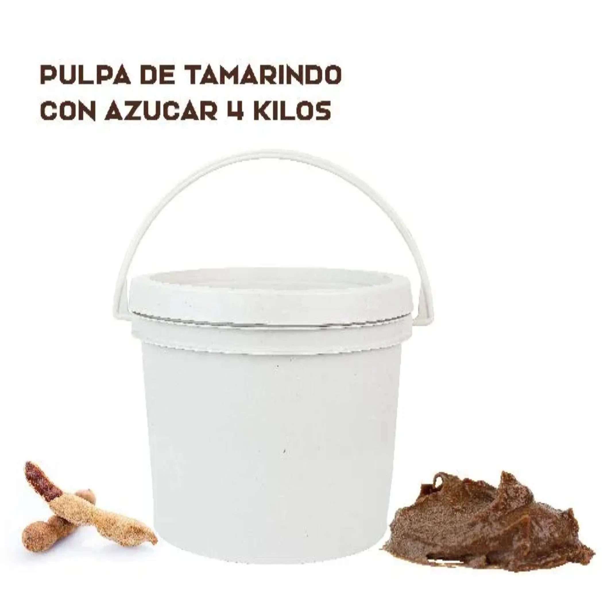 Pulpa Natural Tamarindo con Azúcar en Cubeta de 4 Kilos
