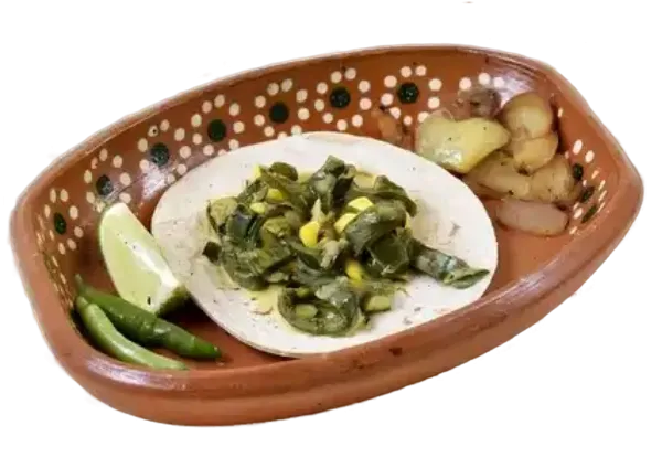 Taco de Rajas con Elote