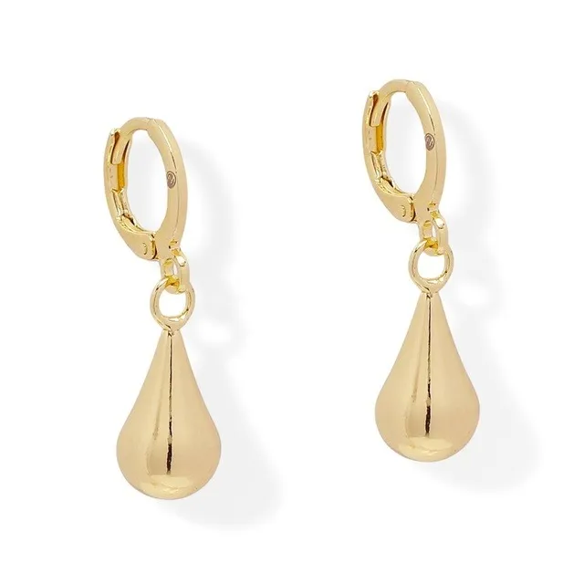 Aretes Cortos Gota Lisa Oro Lam