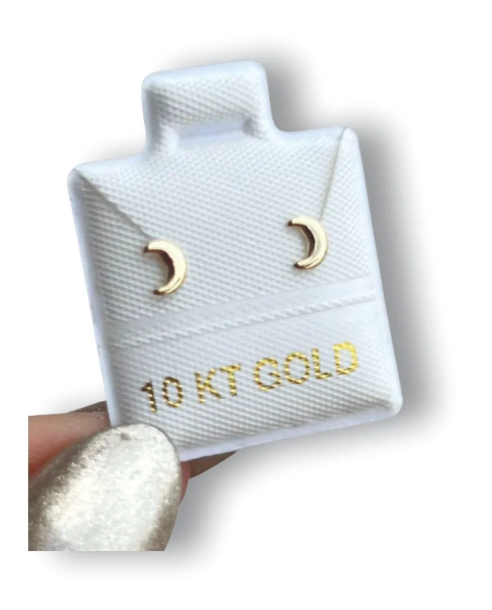 Luna Mini Lisa Aretes en Oro de 10 K